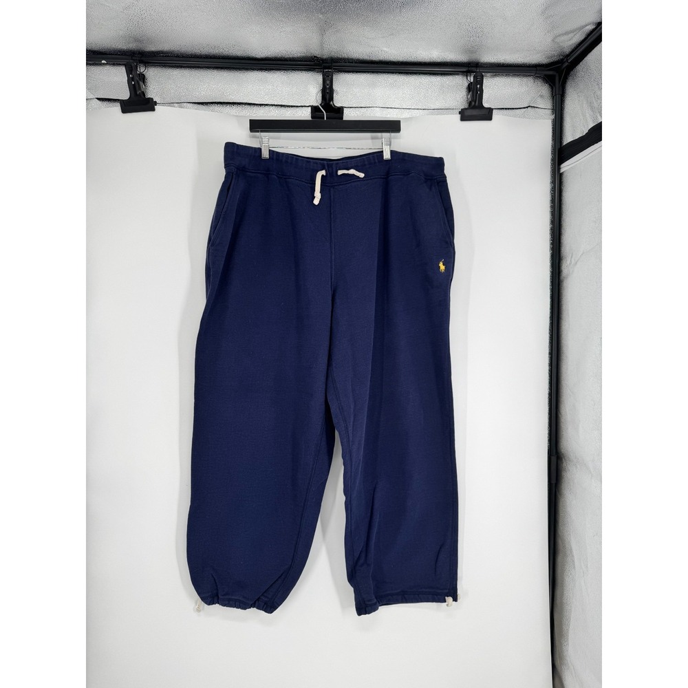 Polo Ralph Lauren Sweatpants 4XL Big 4XB Fleece Baggy Straight Leg Pony Navy